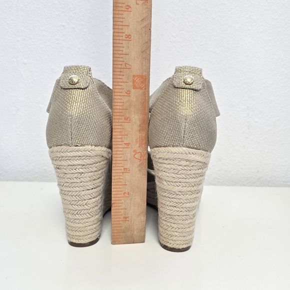 NWOT Michael Kors Damita Espadrille Wedge Platform Open Toe Shoes Size 10 - Picture 11 of 13